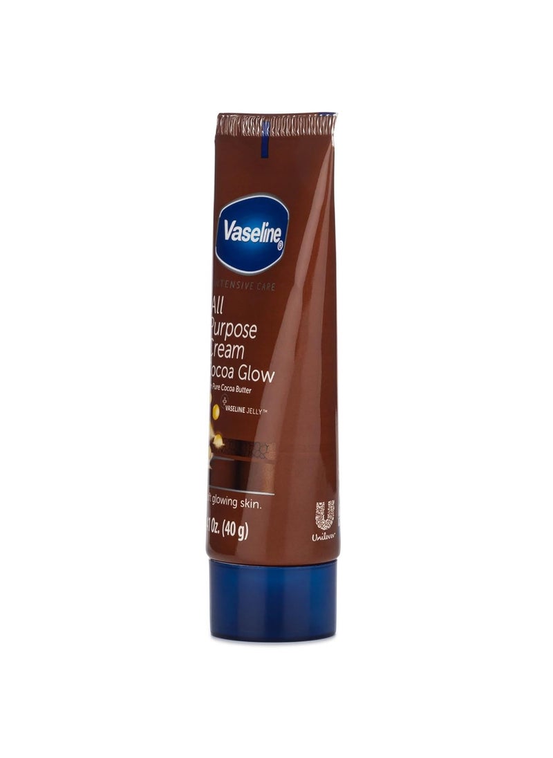 Vaseline - Vaseline All Purpose Cream Cocoa Glow, with Pure Cocoa Butter, 4-Pack, 1.41 FL Oz Each, 4 Tubes - Image 1