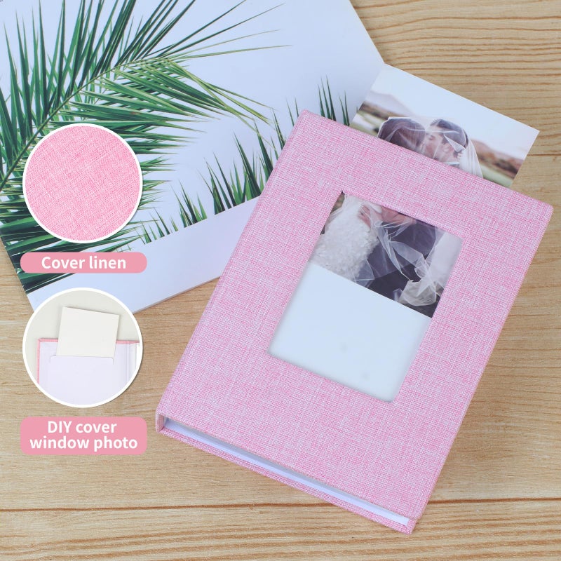 vivinin 2 Pack Photo Album 4x6, Linen Cover Photo Book, Small Photo Album Book for 36 Pockets Hold 72 Pictures, Picture Book for Photos Family Anniversaries Baby Vacationsï¼ˆPinkï¼‰ - Image 3