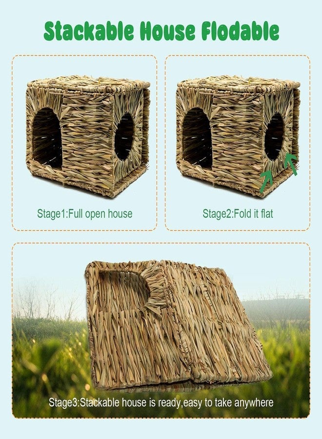 MODEMODE Natural Seagrass Mat Bed Hideaway Toy, Hand Woven for Rabbit Guinea Pig Chinchilla Ferret - Image 3