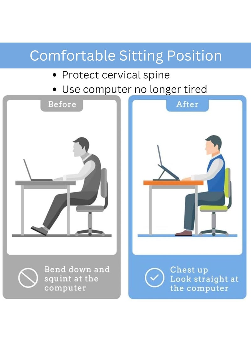 Zimtal Laptop Stand for Desk by Zimtal Adjustable Ergonomic Portable Aluminum Holder for Laptop 6 Angles Anti-Slip Riser Compatible with 9-15.6 inch Laptops (Black) - Image 5