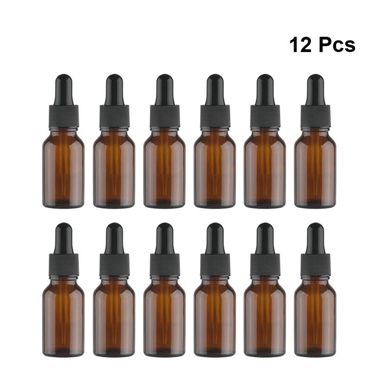 pcs 15ml Women Bottle Retro Antique Glass Empty Container Dispensing Dropper Bottle Decoration (Brown) - Image 4