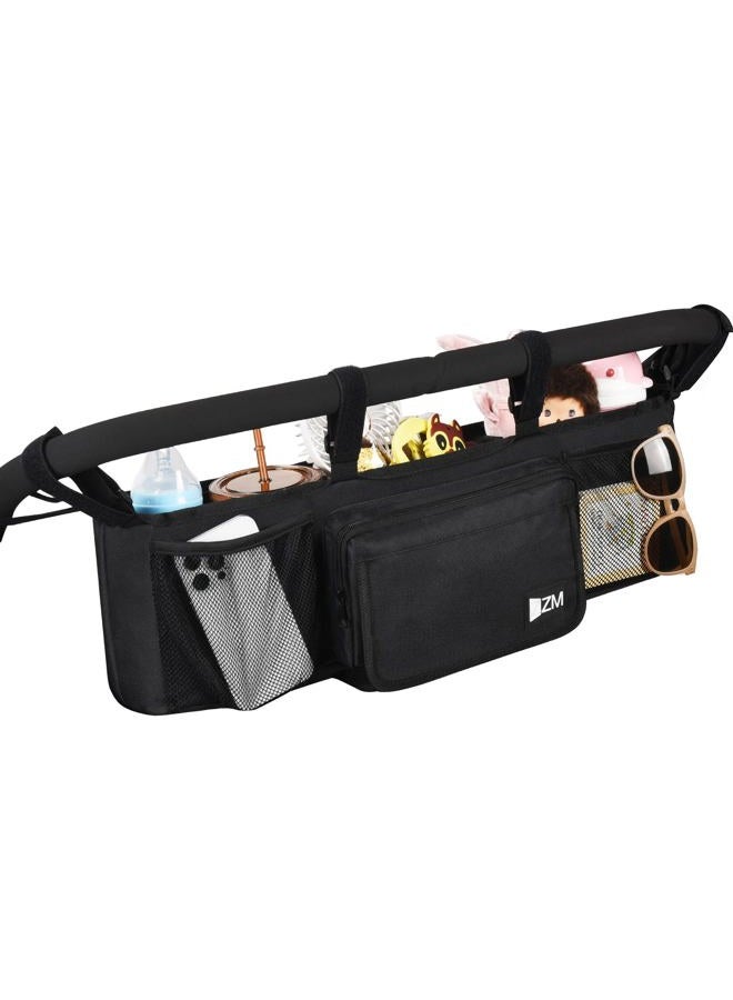 ZZM Bob Duallie Baby Jogger City Mini GT2 Double Stroller Organizer with 6 Compartments, 2 Thermal Pockets, Parent Console, Black Nylon - Image 1