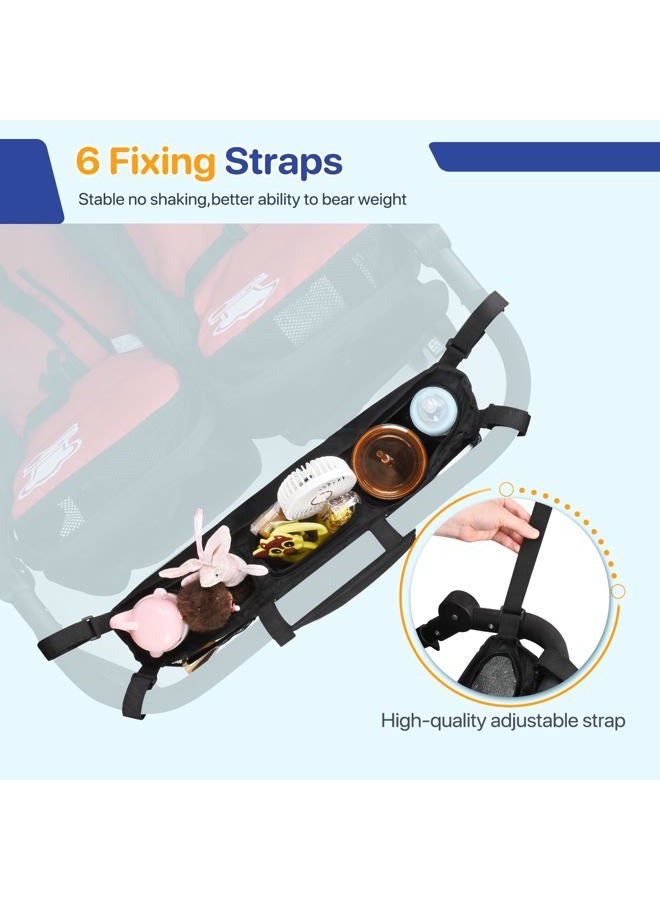 ZZM Bob Duallie Baby Jogger City Mini GT2 Double Stroller Organizer with 6 Compartments, 2 Thermal Pockets, Parent Console, Black Nylon - Image 4