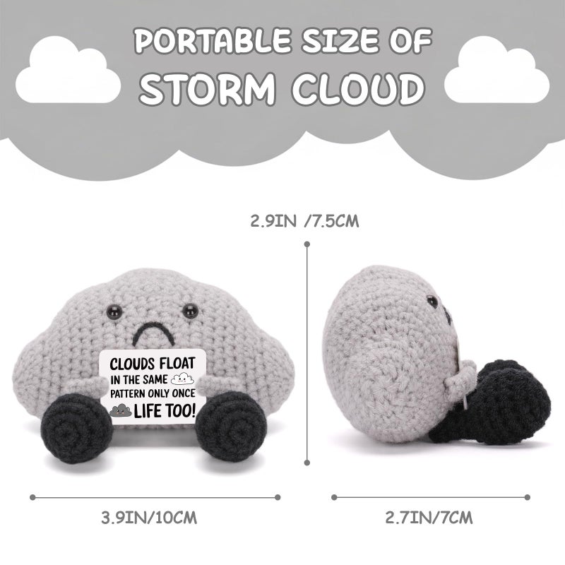 A AIFAMY A AIFMAY Storm Black Cloud Plush, Positive Emotional Cloud Doll, Perfect Encouraging Graduation & Birthday Gift for Adults Nature Lovers (Black) - Image 2