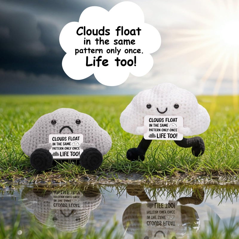 A AIFAMY A AIFMAY Storm Black Cloud Plush, Positive Emotional Cloud Doll, Perfect Encouraging Graduation & Birthday Gift for Adults Nature Lovers (Black) - Image 5