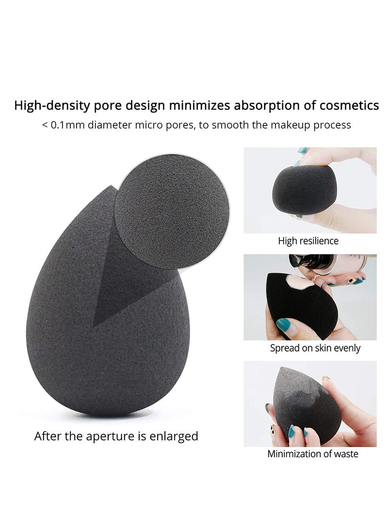 SYOSI Makeup Sponge, 10 Pcs Latex-free and Vegan Beauty Sponge, Flawless for Cream, Liquid Foundation & Powder Application, Professional Beauty Makeup Set for Dry & Wet Use (Purple & Black) - Image 3