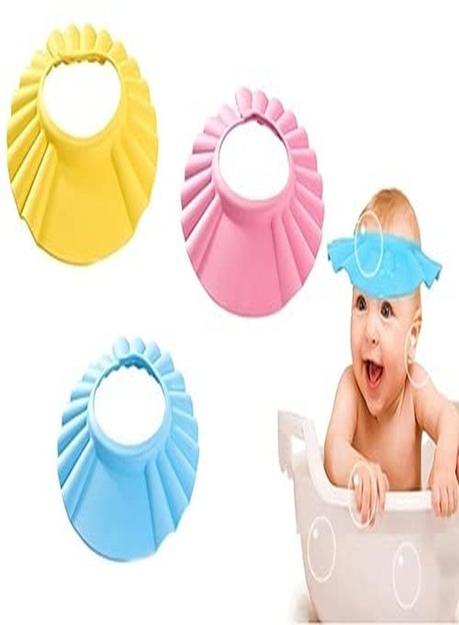 KPS قبعة استحمام قابلة للتعديل من الإسفنج الناعم من كي بي إس، قبعة استحمام واقية للأطفال الصغار والرضع والأطفال، واقي للشعر/العين/الأذن (متعددة الألوان) لحماية الأطفال (عبوة من قطعة واحدة) - Image 4