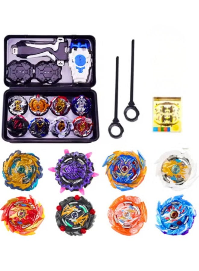 ARGT 8 Pcs Burst Metal Fusion Set with 2 Launchers – High-Performance Battling Tops Starter Pack for Kids - Image 1