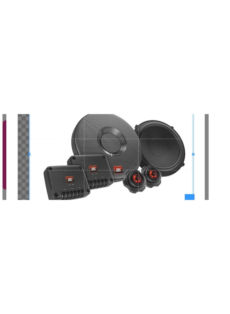 Jbl Club 605Csq 2-Way Car Audio System - 285 Watt Component Car Speaker Set With 160Mm Carbon Fibre Car Woofer, Silk Dome Tweeter And Filters