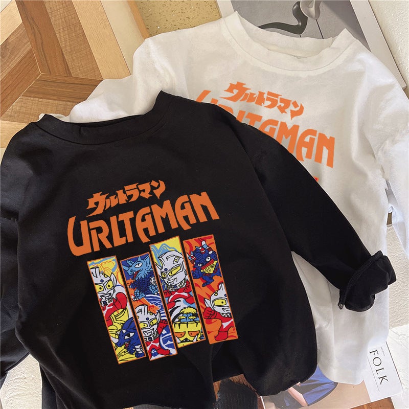 Pure Cotton Children'S Cartoon T-Shirt Spring Children'S Clothing Boy'S Long-Sleeved Base Shirt Thin Baby'S Round Neck Upper Clothes - Image 3