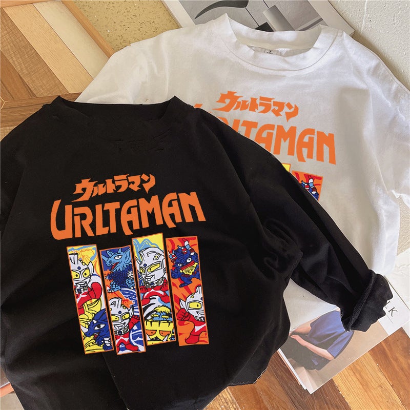 Pure Cotton Children'S Cartoon T-Shirt Spring Children'S Clothing Boy'S Long-Sleeved Base Shirt Thin Baby'S Round Neck Upper Clothes - Image 4