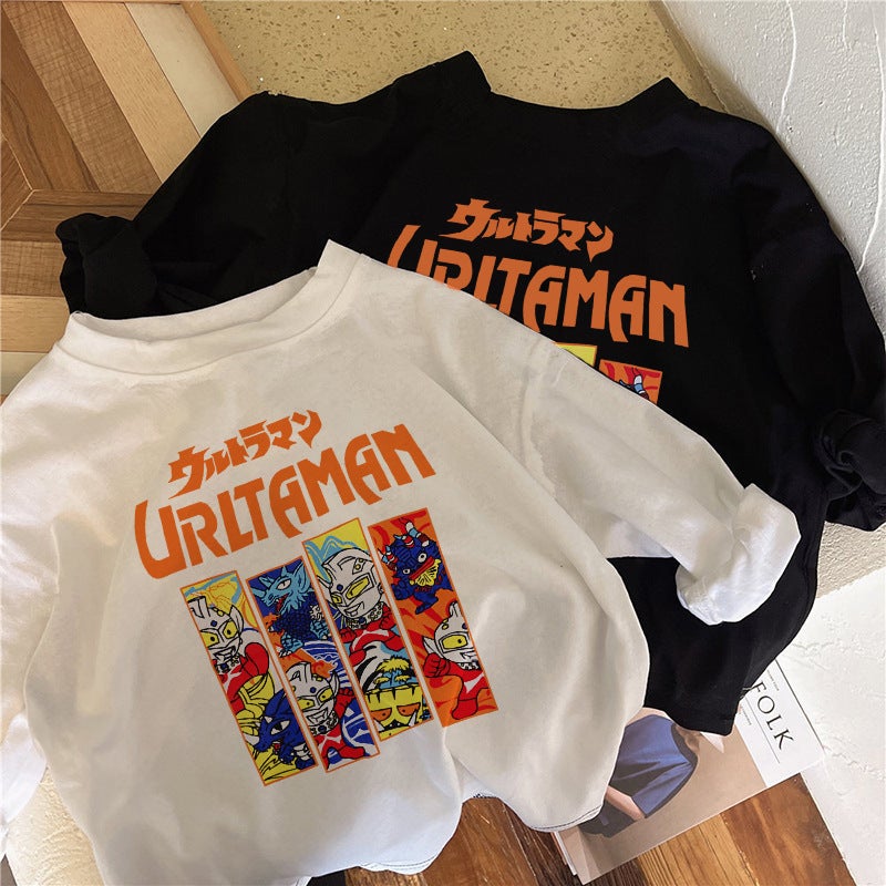 Pure Cotton Children'S Cartoon T-Shirt Spring Children'S Clothing Boy'S Long-Sleeved Base Shirt Thin Baby'S Round Neck Upper Clothes - Image 2