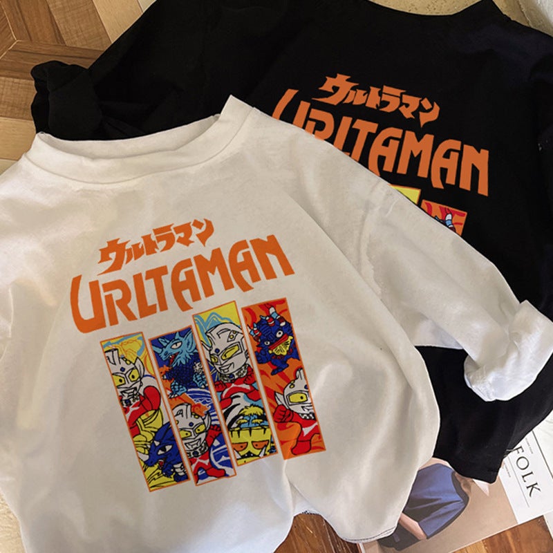 Pure Cotton Children'S Cartoon T-Shirt Spring Children'S Clothing Boy'S Long-Sleeved Base Shirt Thin Baby'S Round Neck Upper Clothes - Image 1