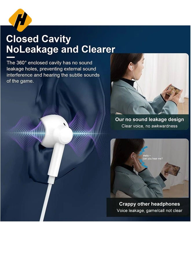 HuHa iPhone Headphones, [MFI Certified] Earphones Wired Stereo Sound Earbuds with Microphone and Volume Control, Compatible with iPhone 14/13/12/SE/11/XR/XS/X/7/7 Plus  - Image 4