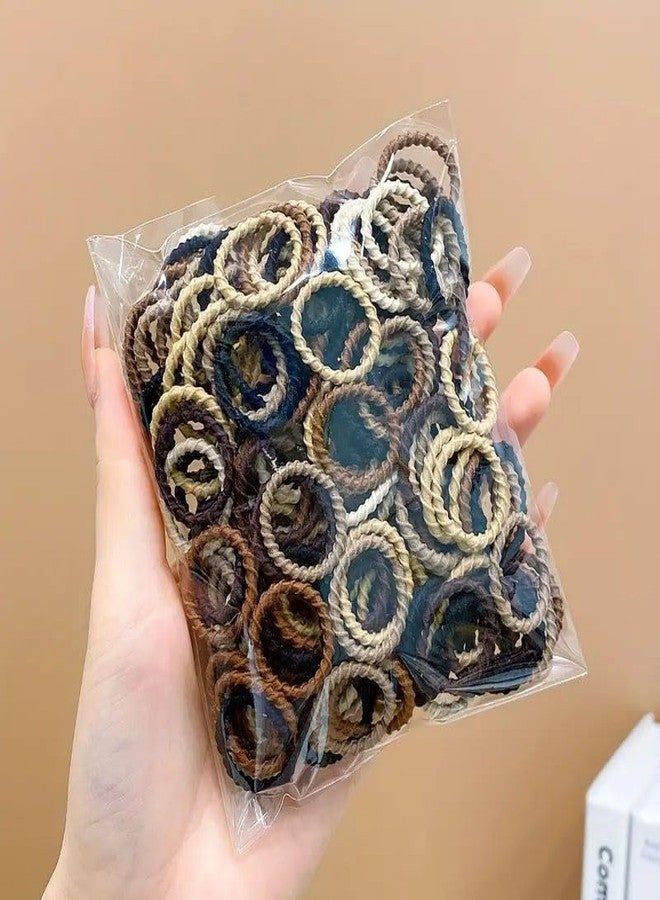 Radhya Accessories 90 pieces Sleek Cotton Hairties for Baby Girls Ponytail holders Cotton Rubberband for babies 2 CM small hairties hairbands for toddlers Gift for Kids Hair accessories for Kids (Brown) - Image 2