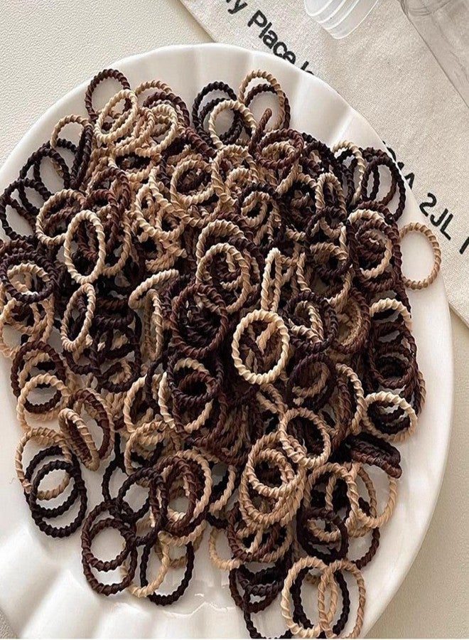 Radhya Accessories 90 pieces Sleek Cotton Hairties for Baby Girls Ponytail holders Cotton Rubberband for babies 2 CM small hairties hairbands for toddlers Gift for Kids Hair accessories for Kids (Brown) - Image 3