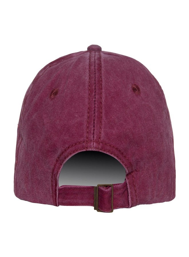 Aavjo New York Design Unisex Denim Cotton Cap with Adjustable Strap (Red) - Image 4