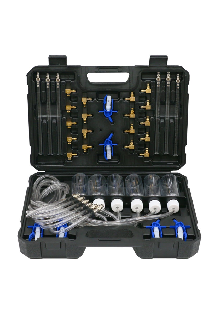 erorex Diesel engine injector flow meter test kit 6-cylinder common rail adapter leak diagnosis kit - Image 1