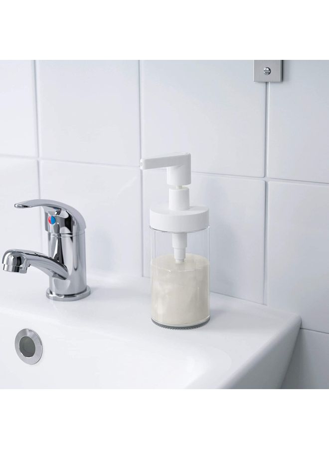 Liquid Soap Dispenser Clear/White 10cm - Image 2