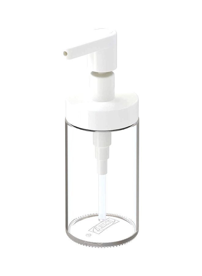 Liquid Soap Dispenser Clear/White 10cm - Image 1