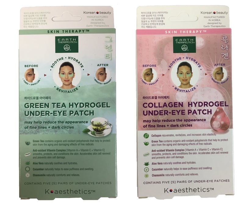 Earth Therapeutics Hydrogel Under Eye Patch, Collagen and Green Tea Bundle