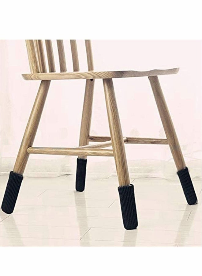 32 PCs Chair Leg Socks Chair Leg, Floor Protectors for Avoid Scratches, High Elastic Furniture Pads Set for Moving Easily and Reduce Noise, Near-Silent Felt Padded Floor Protector Socks, Black - Image 2