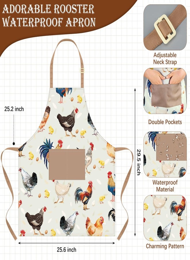 Funnymoom 10 Pcs Mother's Day Chicken Kitchen Gift Set for Women Include Apron Oven Mitts Pot Holder Dish Towel Cooking Utensil Kit - Image 3