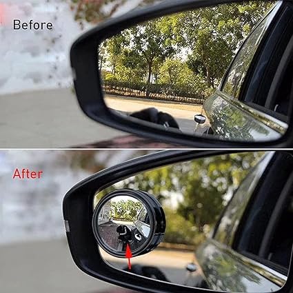 FLAVION HD Glass Blind Spot Mirror Round 360° Side view Blindspot with Frame, Self-Adhesive for universal car Fit with Adjustable Angle, Easy Installation for Cars, SUVs,Trucks (BLACK, PACK OF 1) - Image 4