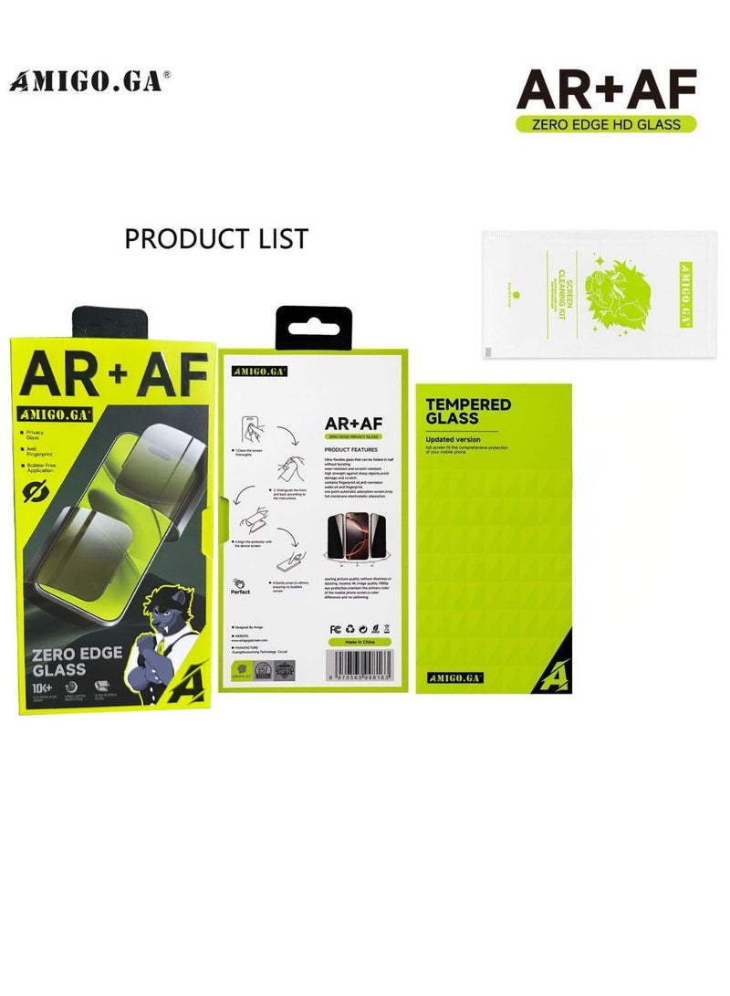 Amigo.Ga Privacy Screen Protector for iPhone 17 Pro 6.3-Inch, 9H Hardness Tempered Glass Film [Anti-Scratch] [No Bubbles] Anti-Spy Full Coverage Screen Protector for iPhone 17 Pro - Image 3