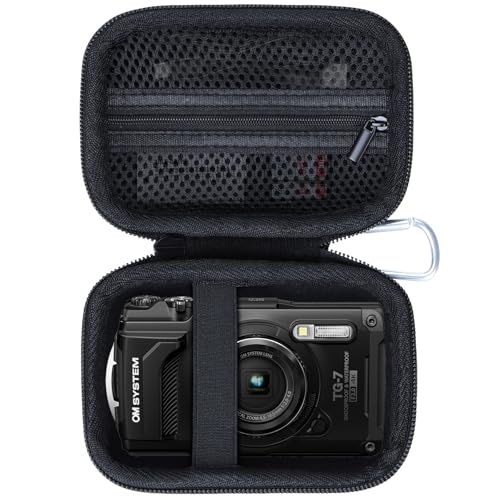 Lebakort Storage Case Compatible with OM SYSTEM Tough TG7 OLYMPUS Tough TG6 TG5 TG4 Underwater Digital Camera Black Case - Image 1