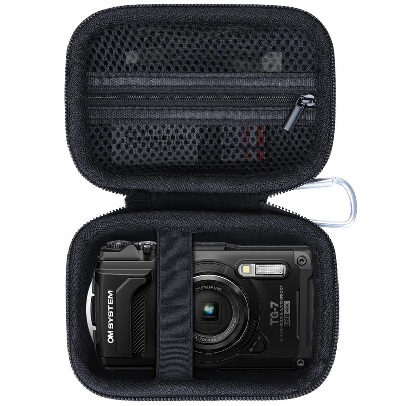 Lebakort Storage Case Compatible with OM SYSTEM Tough TG7 OLYMPUS Tough TG6 TG5 TG4 Underwater Digital Camera Black Case - Image 2