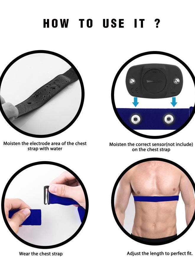 fitspur Heart Rate Monitor Chest Strap Replacement for Polar H10 Polar H9 Polar H7, Adjustable HRM Soft Replacement Chest Strap Compatible with Polar Heart Rate Sensor, blue, Adjustable (M to XXL) - Image 3