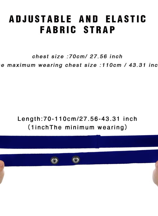 fitspur Heart Rate Monitor Chest Strap Replacement for Polar H10 Polar H9 Polar H7, Adjustable HRM Soft Replacement Chest Strap Compatible with Polar Heart Rate Sensor, blue, Adjustable (M to XXL) - Image 2