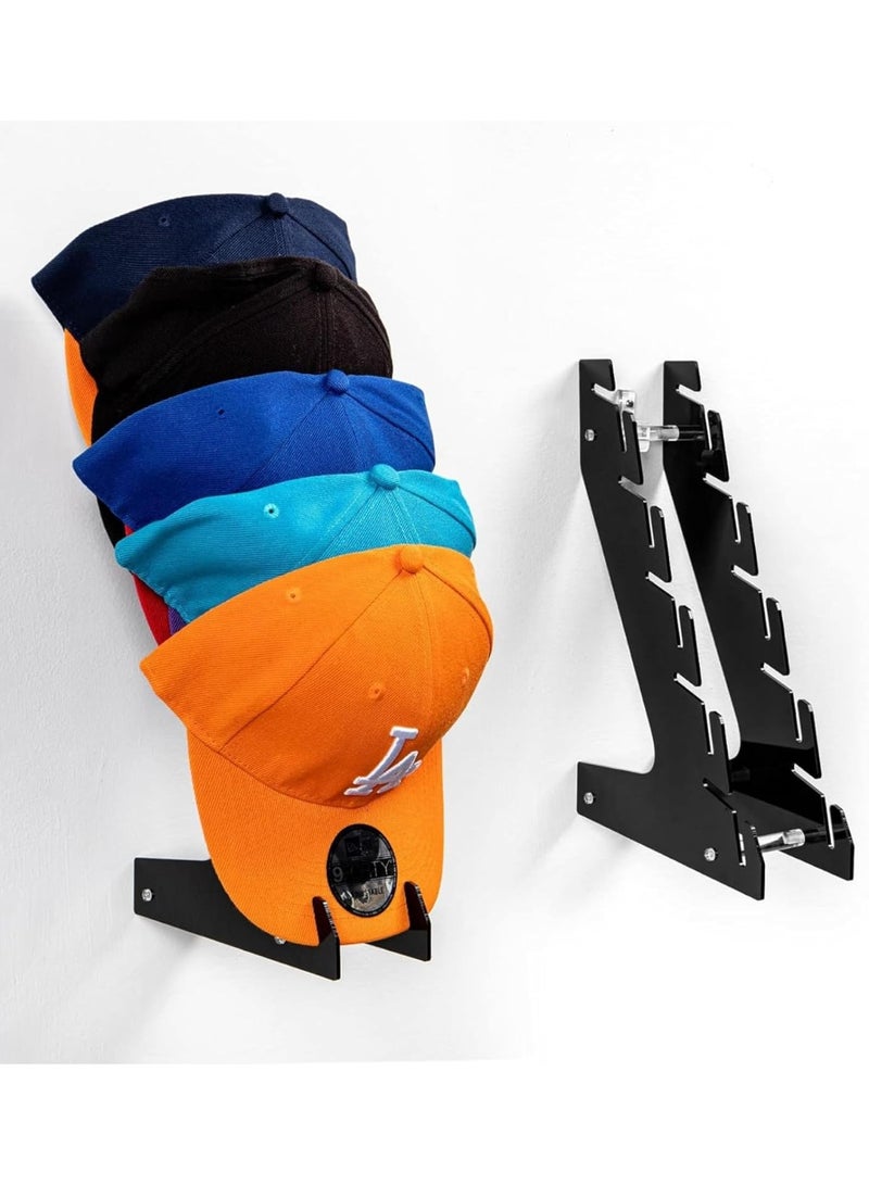 Bluejw 2 Pack Hat Racks for Baseball Caps, Stainless Steel Hat Organizer for Baseball Cap, Hat Holder Storage Organizer, Hat Hanger for Door, Bedroom - Image 1