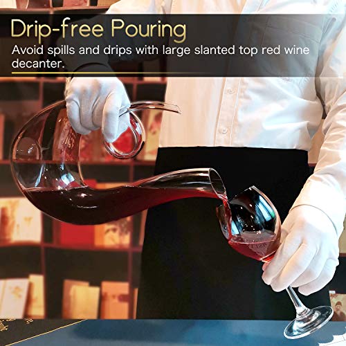 NUTRIUPS Wine Decanters, 1.2L Swan Decanters for Wine, Lead-free Wine Carafes, Clear - Image 3