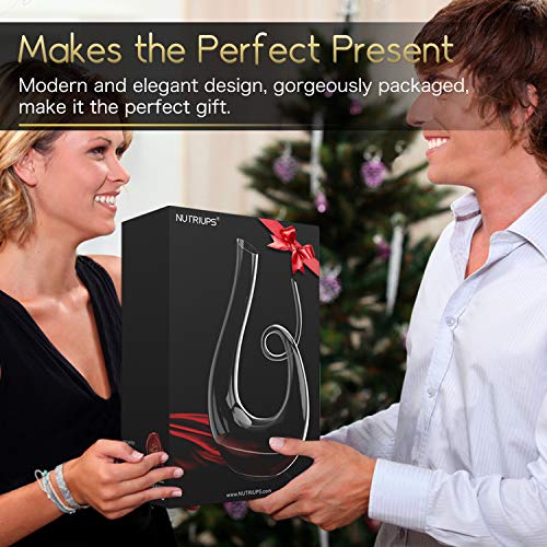 NUTRIUPS Wine Decanters, 1.2L Swan Decanters for Wine, Lead-free Wine Carafes, Clear - Image 5