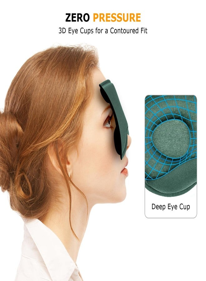 Gizmolet Sleep Mask for Side Sleepers, 3D Contoured Eye Mask with Thickened Padded Nose Bridge for Total Light Blockout, Relaxing Sleeping Mask with Adjustable Strap for Nap, Travel, Hotel, Yoga,Green - Image 4