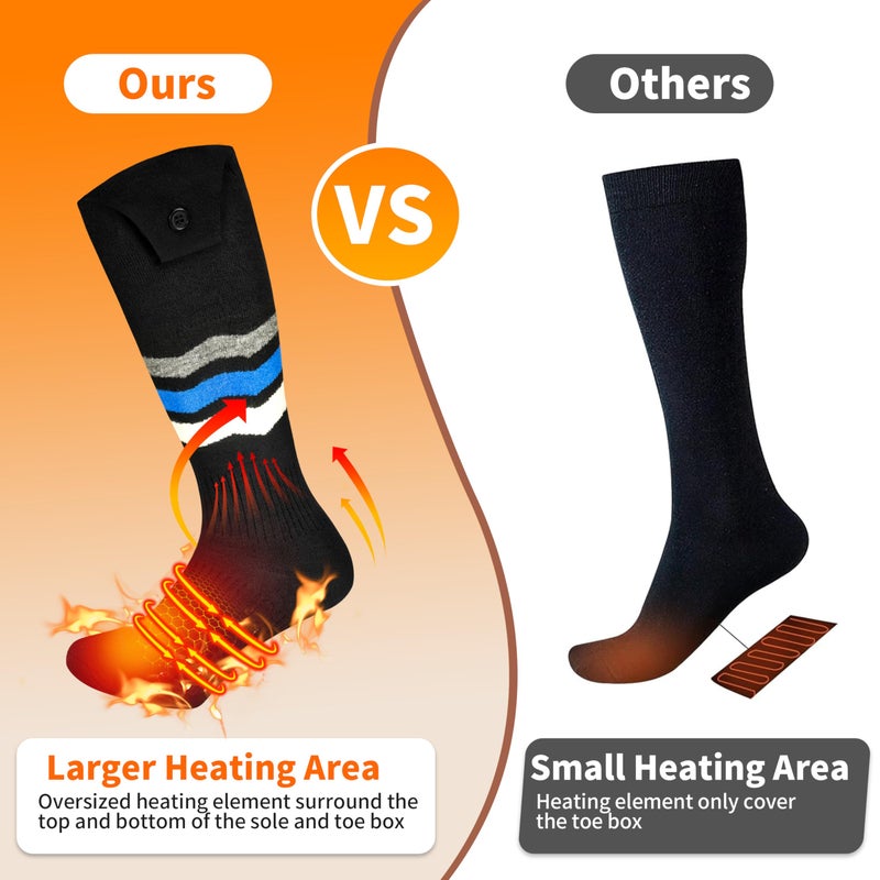 WAMOVAL Heated Socks, Heated Socks for Men Women with APP Control, 10000mAh Rechargeable Electric Up to 10 Hours Washable Winter Warm Socks Foot Warmer for Skiing Cycling Camping - Image 4