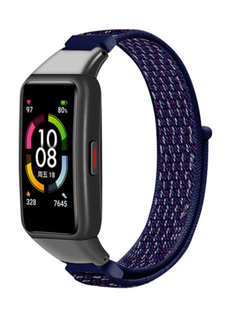 Generic Nylon Band for Honor Band 6/Huawei Band 6 Pro/Huawei Band 6,Nylon Watch Strap Sport Wristband Soft Replacement Watch Strap Adjusable Wrist for Women Men (Blue Red) 