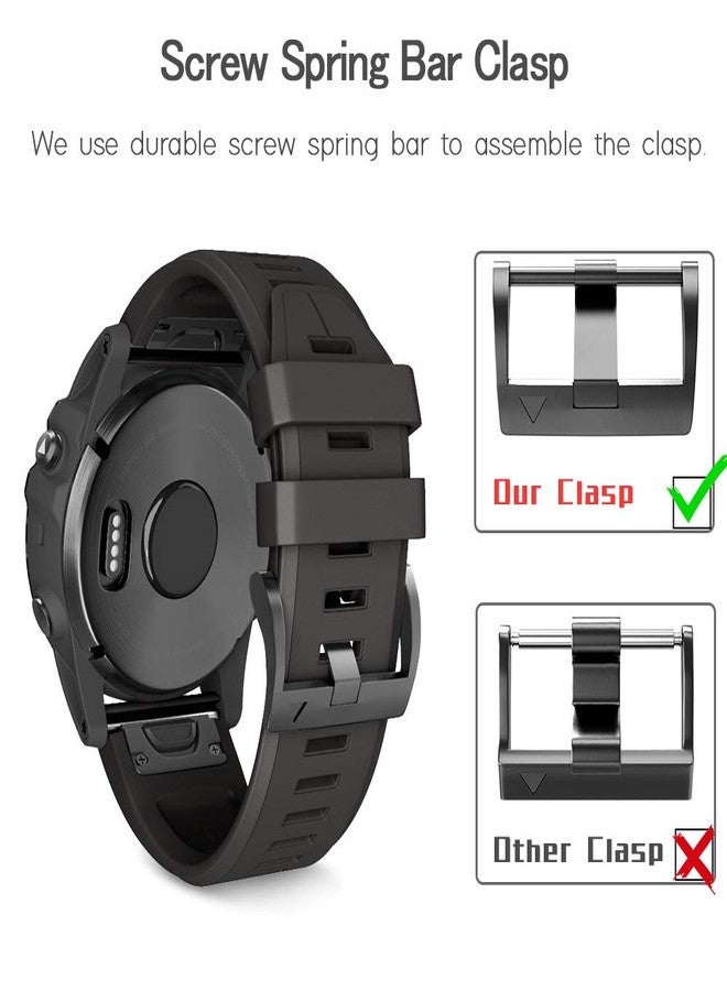 انكول سوار ساعة ANCOOL لساعات Garmin Fenix 5X/7X/6X، مقاس 26 مم، متوافق مع ساعات Fenix 6X Pro/5X Plus/7X Pro/8 مقاس 51 مم (أسود). - Image 3