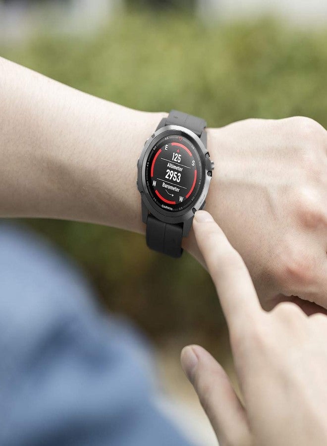 انكول سوار ساعة ANCOOL لساعات Garmin Fenix 5X/7X/6X، مقاس 26 مم، متوافق مع ساعات Fenix 6X Pro/5X Plus/7X Pro/8 مقاس 51 مم (أسود). - Image 5
