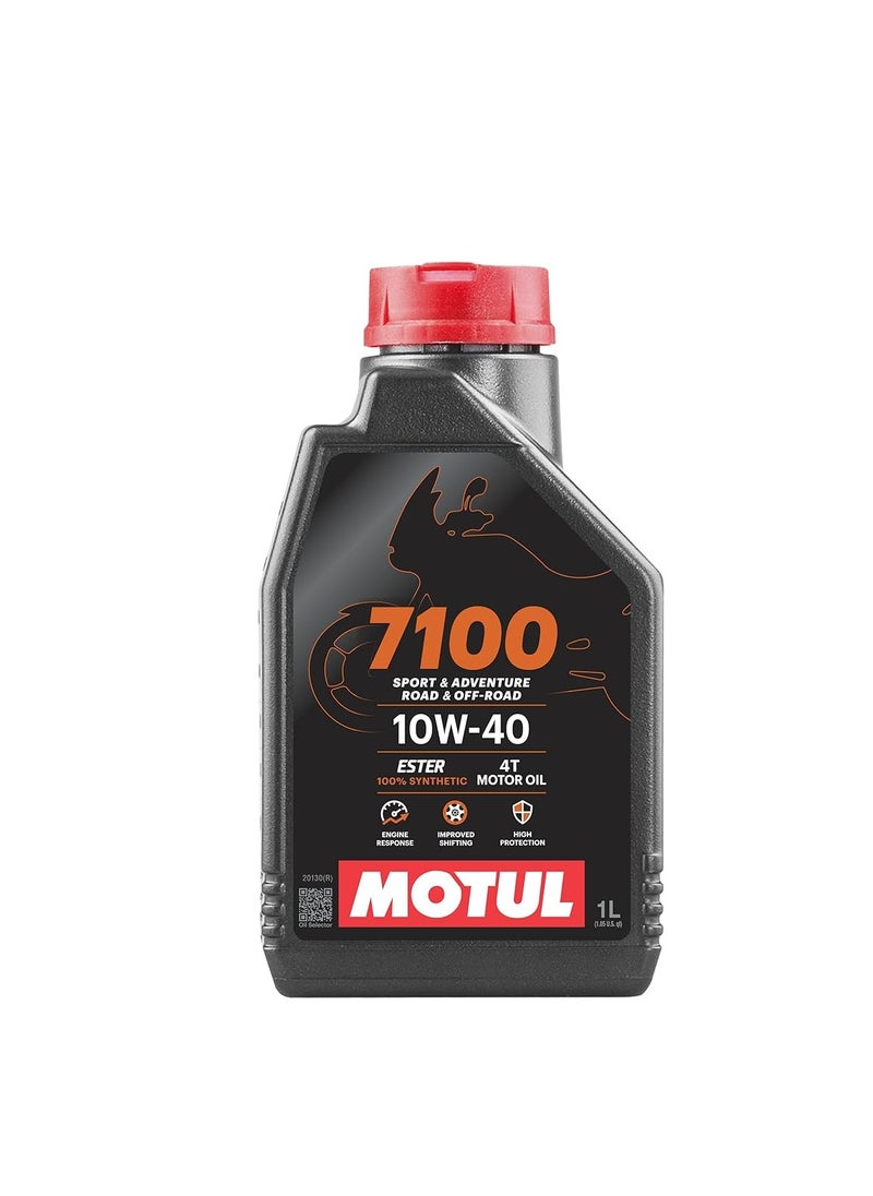 MOTUL - Motul 7100 4T Four-Stroke 100% Synthetic Engine Oil, 10W40- 1 Liter - Image 1