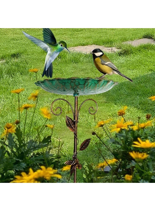 Soofam Bird Bath Bowl, Upgraded Garden Birdfeeder, Metal Standing Birdbath Bowl Decorations Frost-proof Height Adjustable for Backyard Deck Balcony Yard Outdoor - Image 4