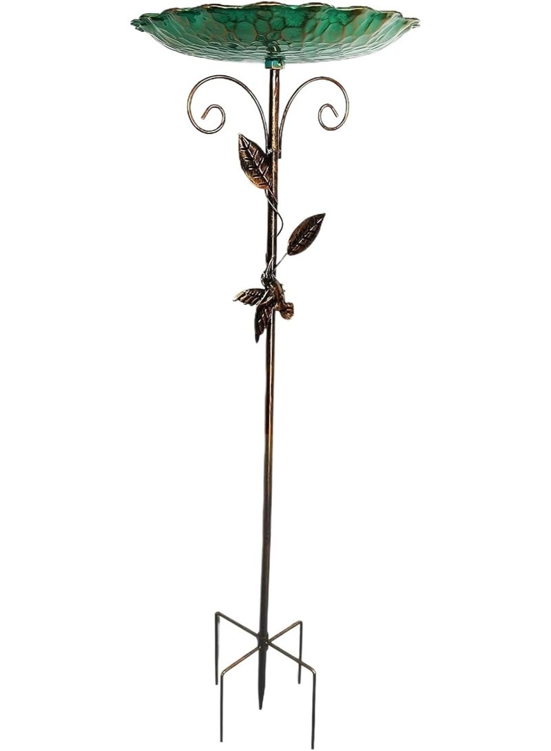 Soofam Bird Bath Bowl, Upgraded Garden Birdfeeder, Metal Standing Birdbath Bowl Decorations Frost-proof Height Adjustable for Backyard Deck Balcony Yard Outdoor - Image 2