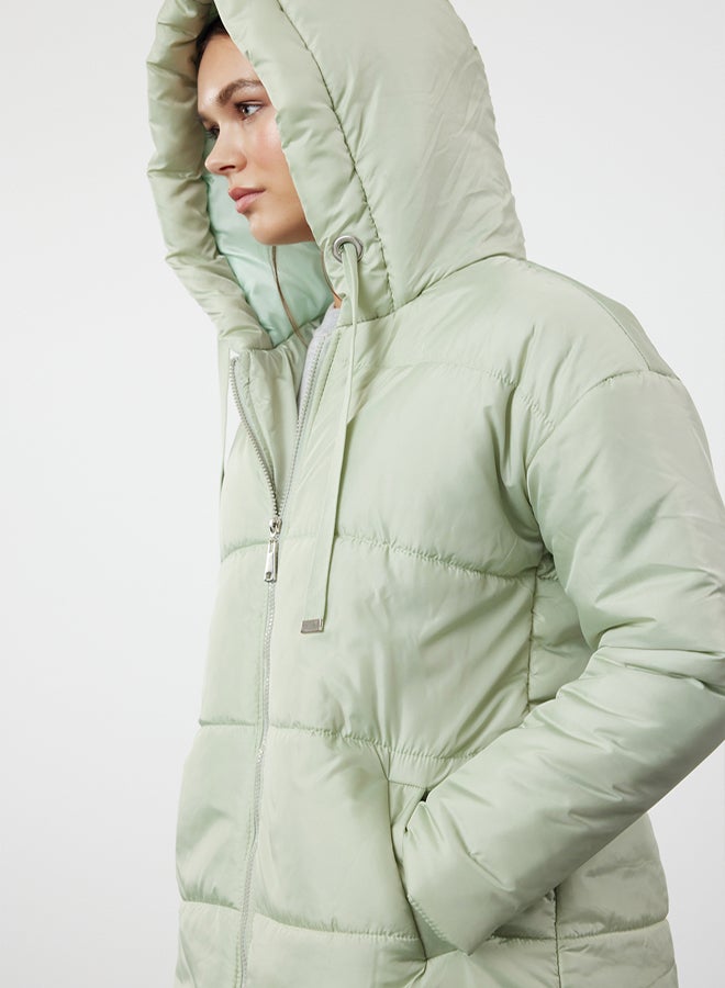 trendyol Mint Hooded Water Repellent Puffer Coat - Image 3