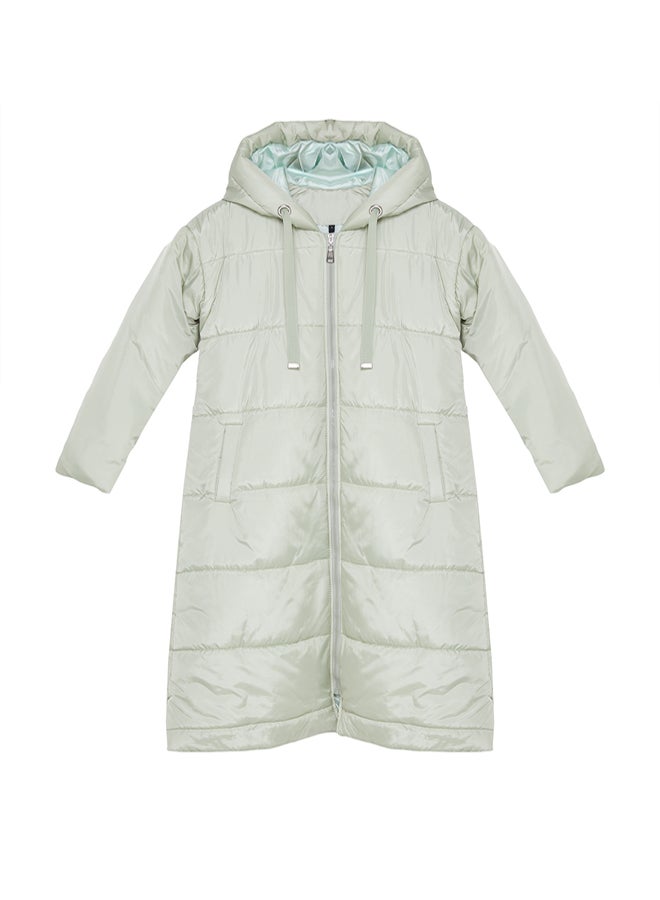 trendyol Mint Hooded Water Repellent Puffer Coat - Image 5