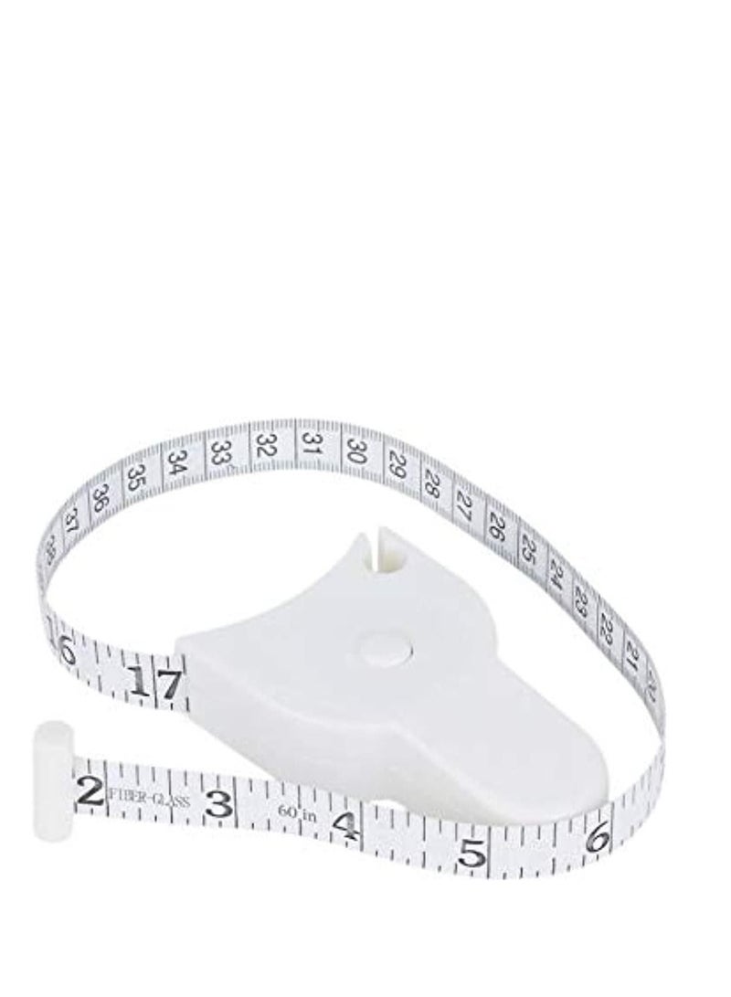 SCIENISH Body Tape Measure 150cm Accurate Fitness Body Tape Measuring Waist Retractable Ruler (White)