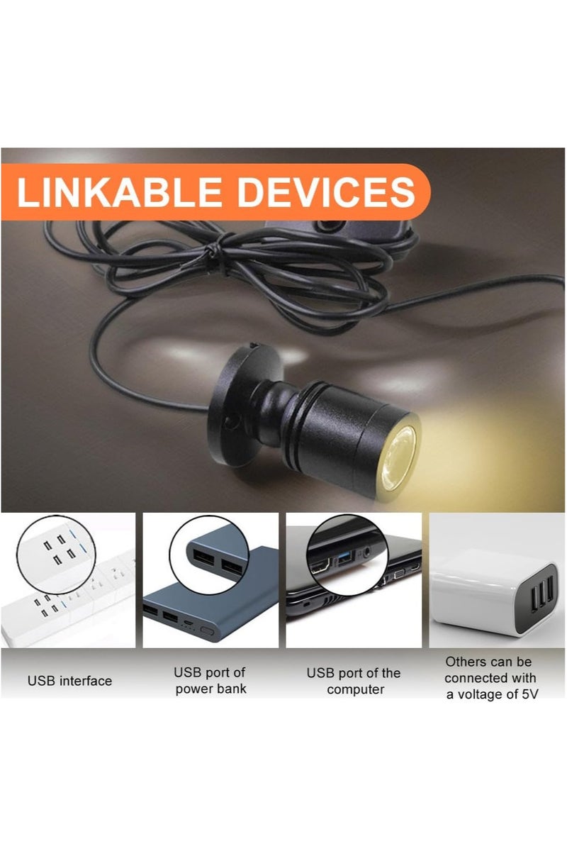 ستارويل عبوة من 2 مصباح LED صغير، مصباح أمامي USB بقدرة 5 فولت 3 واط مع دوران 360 درجة، أضواء ألمنيوم للتصوير، الخزائن، الممرات، ومحلات المجوهرات والمعارض - Image 3