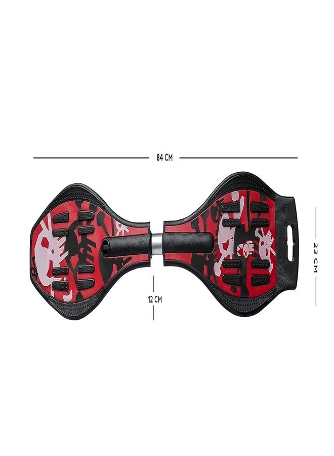 ROMILAS Kid's Waveboard Skating Board for Kids and Girls Beginners, Experts with Lights in Wheels, Weight Capacity up to 100 KG, Red - Image 3