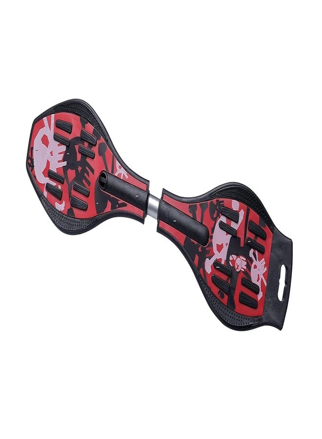 ROMILAS Kid's Waveboard Skating Board for Kids and Girls Beginners, Experts with Lights in Wheels, Weight Capacity up to 100 KG, Red - Image 1